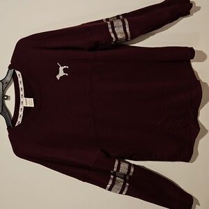 Victoria's Secret PINK Chicago Love Pink Maroon long sleeve top Med.